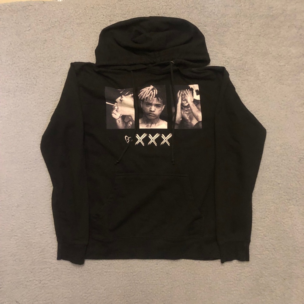 XXXTentacion Graphic Hoodie Black Rap Hip Hop Music Merch Vtg Style Small